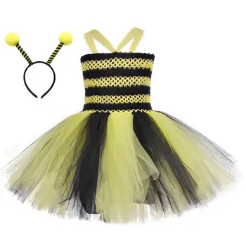 Yellow Black Queen Bee Tutu Dress with Headband Kids Birthday Role Play Cartoon Outfits Children Stage Performance Dresses 
Yellow Black Queen Bee Tutu Dress with Headband Kids Birthday Role Play Cartoon Outfits Children Stage Performance Dresses