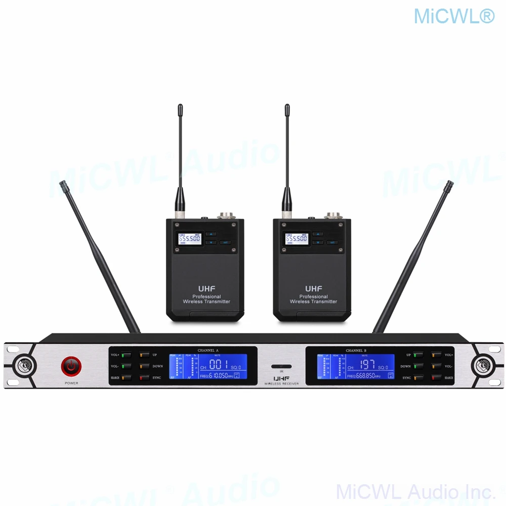 MiCWL Профессиональный UR24D UHF аудио беспроводной микрофон Система 2 UR1 металлический
