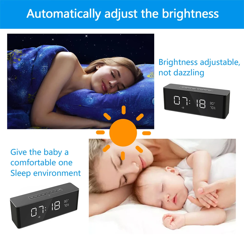 Hot Wireless Alarm Clock BT Home Rechargeable Mini Display TF Card FM Audio Input Bass Speaker Sound Box
Hot Wireless Alarm Clock BT Home Rechargeable Mini Display TF Card FM Audio Input Bass Speaker Sound Box