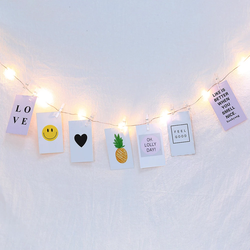 2M 5M Photo Clip LED Copper String Lights Fairy Home Party Christmas Wedding Picture Card Garland Xmas Tree Cafe Wall Decorate (12)