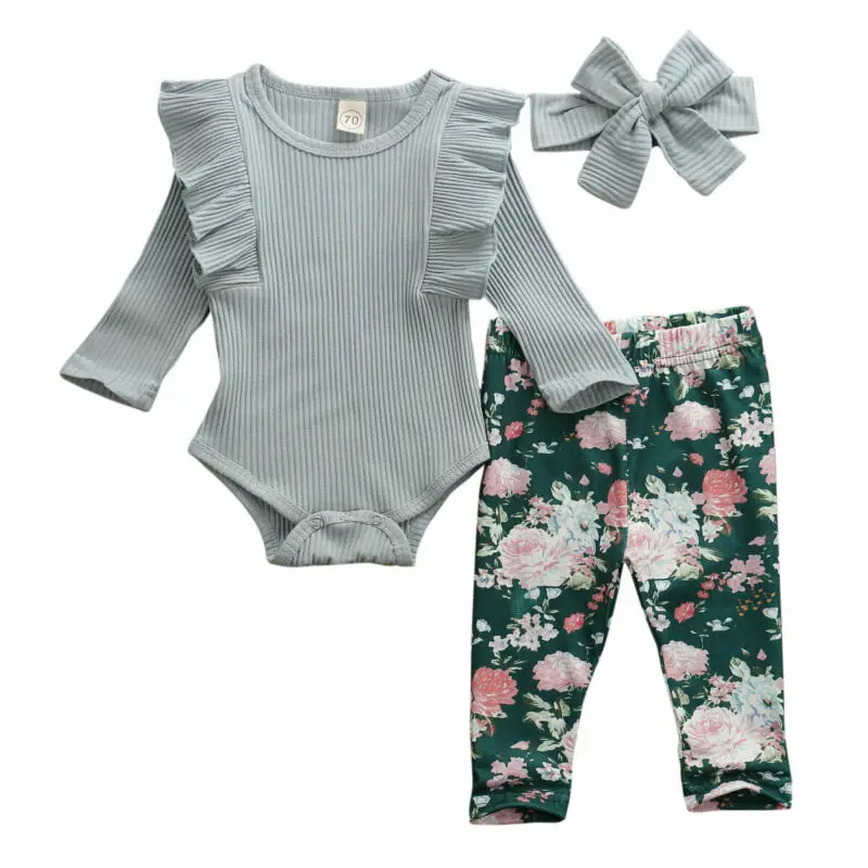 3Pcs Newborn Baby Girls Clothes Long Sleeve Romper Floral Pants Headband Outfit Set Kids Clothing Set Girls Costume
3Pcs Newborn Baby Girls Clothes Long Sleeve Romper Floral Pants Headband Outfit Set Kids Clothing Set Girls Costume