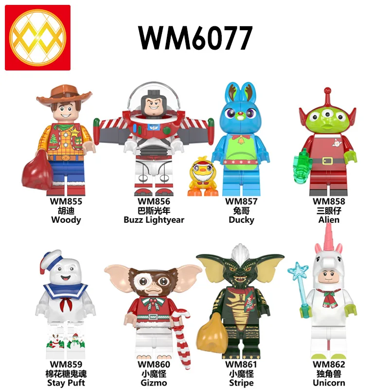 Free Shipping WM6077 Christmas Building Blocks Gizmo Stripe Stay Puft Unicorn Buzz Lightyear Alien Woody Ducky Action Kids Toys
Free Shipping WM6077 Christmas Building Blocks Gizmo Stripe Stay Puft Unicorn Buzz Lightyear Alien Woody Ducky Action Kids Toys