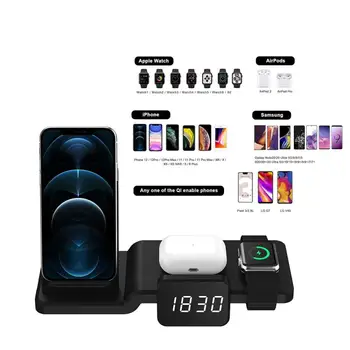 5 in 1 Digital Display Clock wireless Chargers Station Multi-function Charger fast quick charging Stand for iphone Samsung 2020
5 in 1 Digital Display Clock wireless Chargers Station Multi-function Charger fast quick charging Stand for iphone Samsung 2020