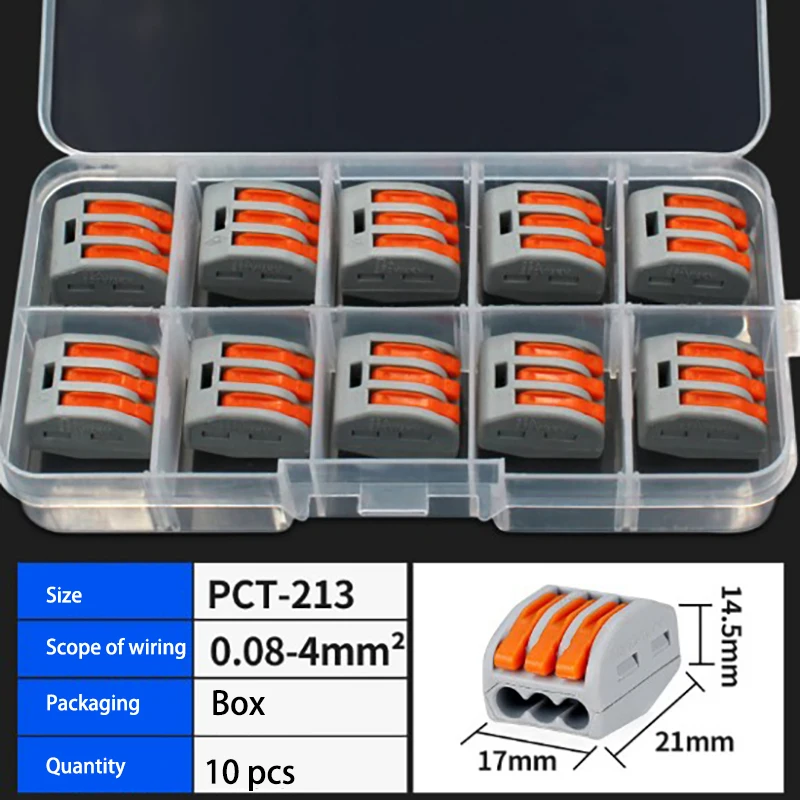 Universal Cable wire Connectors Fast Home Compact wire Connection push in Wiring Terminal Block PCT-212/213/214/215 Electrician
Universal Cable wire Connectors Fast Home Compact wire Connection push in Wiring Terminal Block PCT-212/213/214/215 Electrician