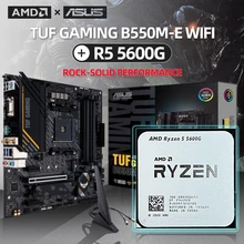 Nouvelle carte mère AMD Ryzen 5 5600G R5 5600G CPU   ASUS TUF GAMING B550M-E (WI-FI) micro-atx B550M B550 DDR4 CPU Support R5 R7 R9 CPU=