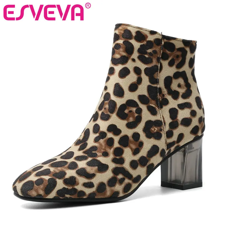ESVEVA 2020 Women Shoes Winter Ankle Boots Square High Heel Pointed Toe Elegant Flock Motorcycle Platform Boots Size 34-43
ESVEVA 2020 Women Shoes Winter Ankle Boots Square High Heel Pointed Toe Elegant Flock Motorcycle Platform Boots Size 34-43