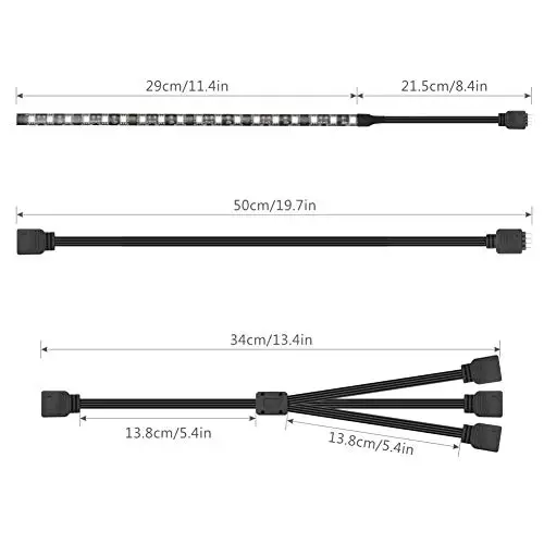 RGB LED Light Strip -LED Strip for Modding PC Case, M/B with 4pin RGB Header Compatible with Asus Aura, Asrock RGB Led jk417
RGB LED Light Strip -LED Strip for Modding PC Case, M/B with 4pin RGB Header Compatible with Asus Aura, Asrock RGB Led jk417
