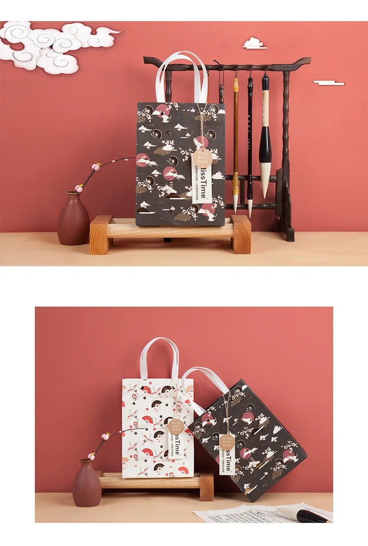 bronze hand gift bag see crane to folding cosmetics makeup gift