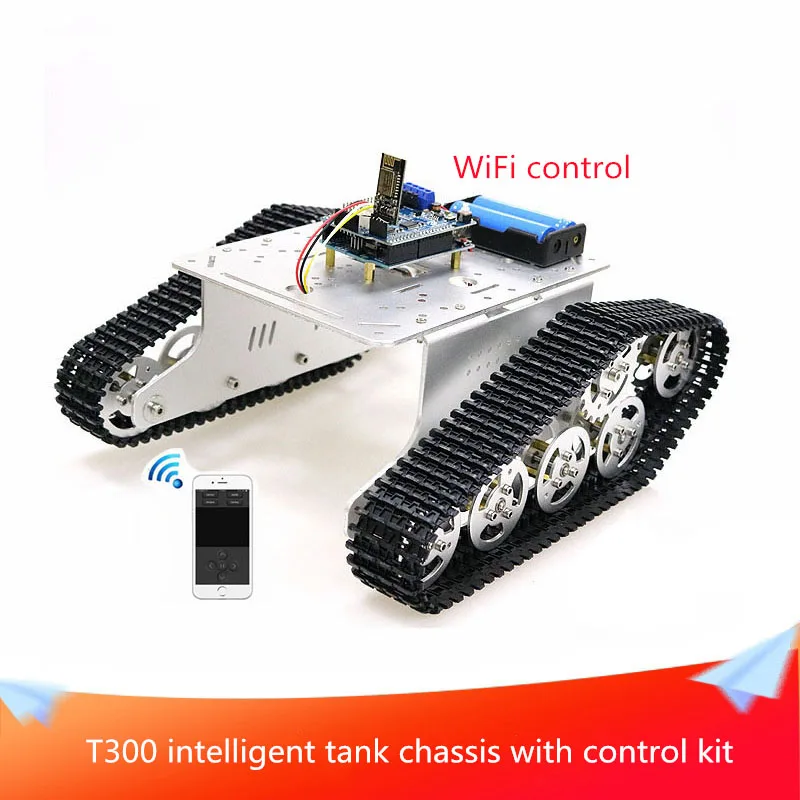 With Handle/Bluetooth/WiFi RC Control Kit T300 Metal Robot Tank Chassis Car Kit 2pcs 9V 150rpm Motors Remote Control DIY RC Toy
With Handle/Bluetooth/WiFi RC Control Kit T300 Metal Robot Tank Chassis Car Kit 2pcs 9V 150rpm Motors Remote Control DIY RC Toy