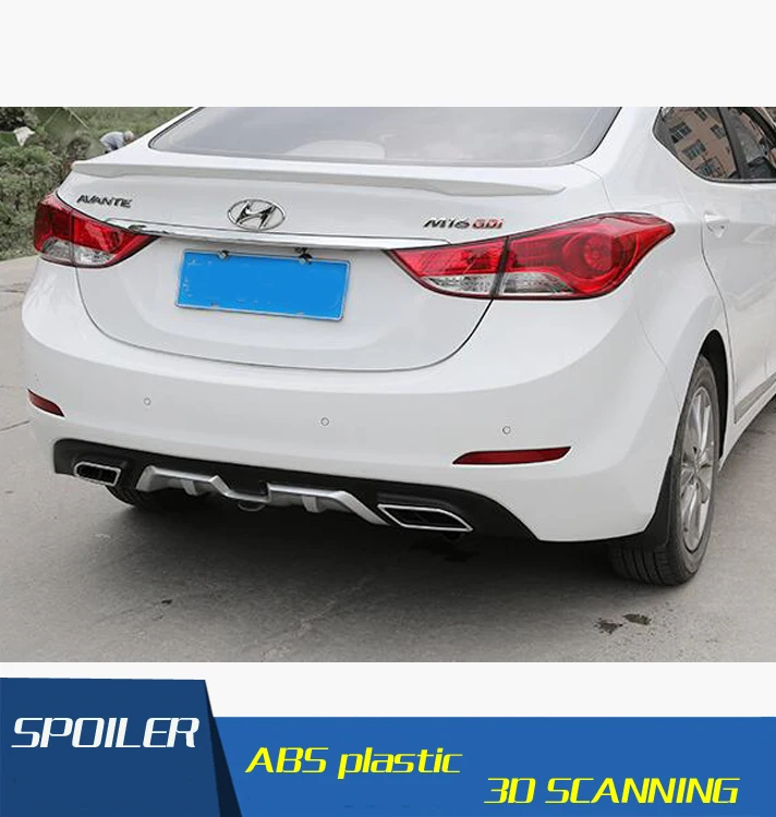Задний спойлер для Elantra задний из АБС пластика диффузор заднего бампера без