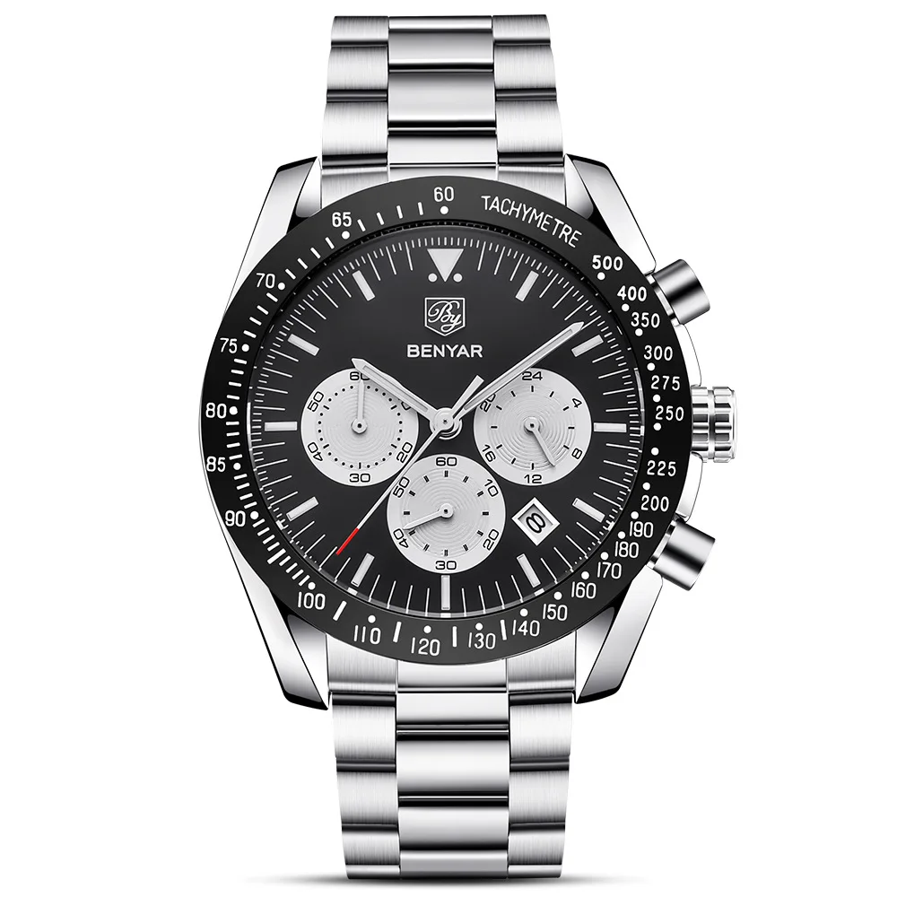 Jacobin benyar Watch Men Multi-functional Sports MEN'S Watch Steel Belt Calendar Watch 5120