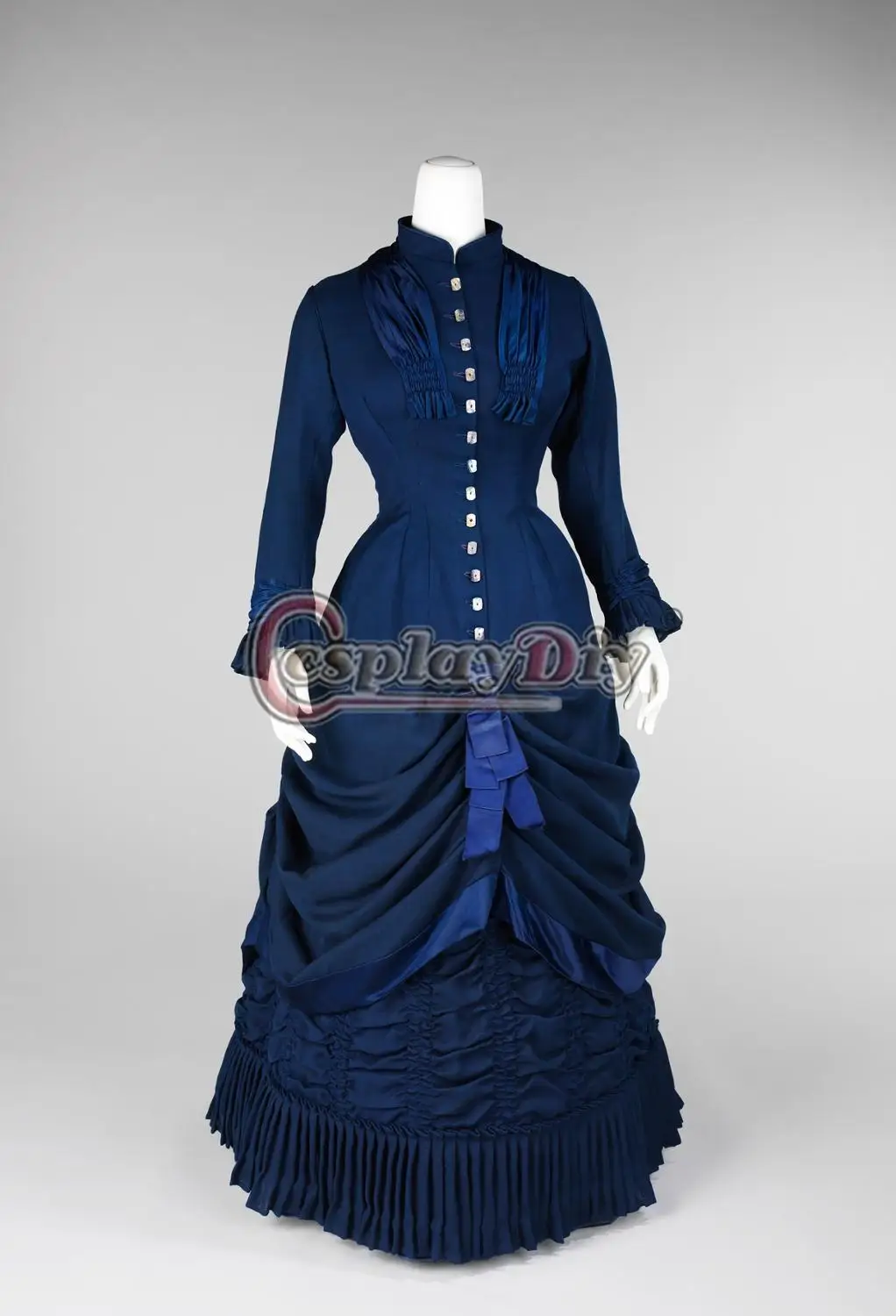 Cosplaydiy Vintage Bustle Blue Gown Dress 1860s Perios Women Long Sleeves Evening Bustle Dress L320
Cosplaydiy Vintage Bustle Blue Gown Dress 1860s Perios Women Long Sleeves Evening Bustle Dress L320