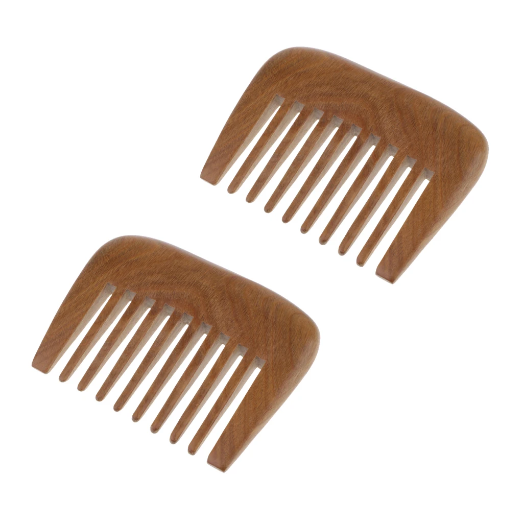 2pcs Wooden Wide Tooth Pocket Hair Beard Comb Hair Detangler Scalp Massage Comb with Green Sandalwood Scent 2pcs Wooden Wide Tooth Pocket Hair Beard Comb Hair Detangler Scalp Massage Comb with Green Sandalwood Scent