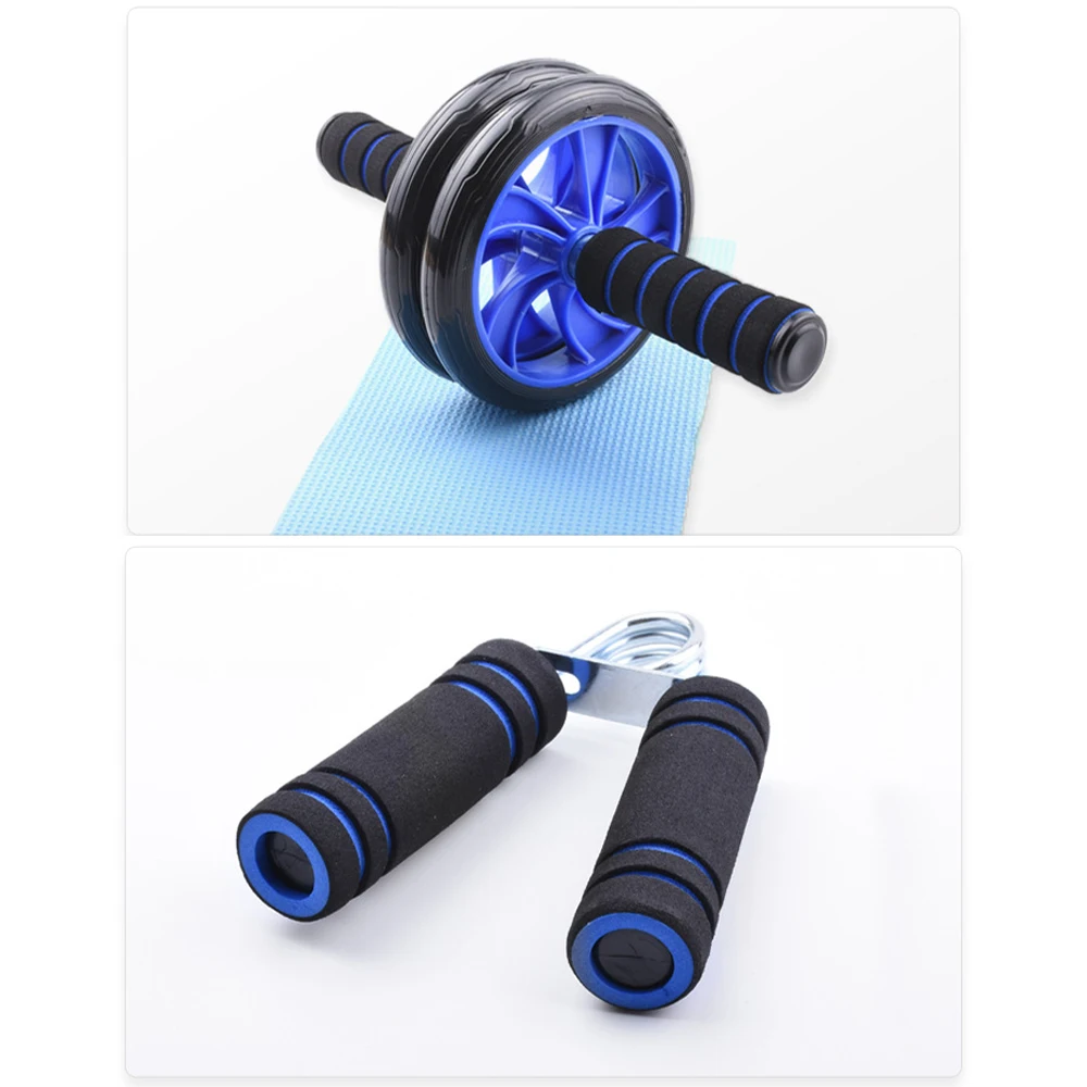 Workout Wheel AB Roller Kit for Home Gym Abdominal Muscle Exercise Fitness Equipment with Push-Up Bar & Grips & Jump Rope Workout Wheel AB Roller Kit for Home Gym Abdominal Muscle Exercise Fitness Equipment with Push-Up Bar & Grips & Jump Rope