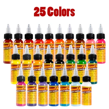 Tattoo Ink 25 Colors Set 1 oz 30ml/Bottle Tattoo inks Pigment Kit for Tatoo makeup beauty skin body art Permanent makeup
Tattoo Ink 25 Colors Set 1 oz 30ml/Bottle Tattoo inks Pigment Kit for Tatoo makeup beauty skin body art Permanent makeup