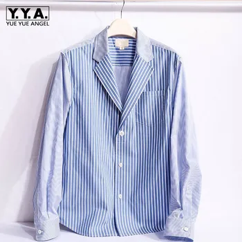 Brand Fashion Suit Collar Shirts Men Streetwear Long Sleeve Loose Japan Style Vintage Striped Tops Shirts Summer Thin Blouse
Brand Fashion Suit Collar Shirts Men Streetwear Long Sleeve Loose Japan Style Vintage Striped Tops Shirts Summer Thin Blouse