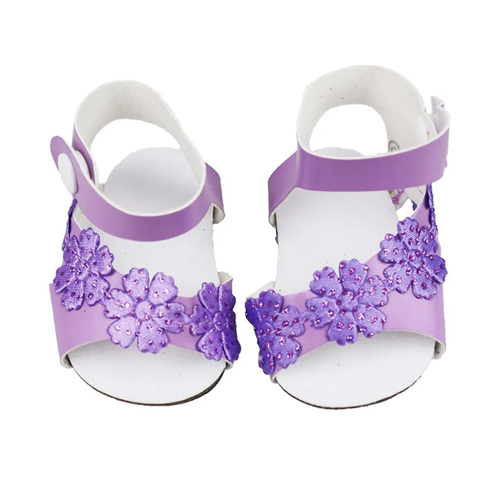 

Cute Purple Granular Shoes Fits For 18 Inch American Girl Doll For Baby Doll Accessories Girls Best Chirstmas Gift