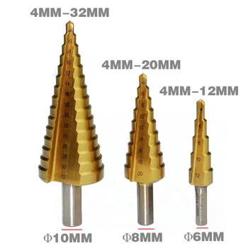 Multi-function Step Drill 4-12/4-20/4-32 Steel Plate Hole Opener Woodworking Triangle Shaped Drill Hole Reaming Pagoda Drill Bit
Multi-function Step Drill 4-12/4-20/4-32 Steel Plate Hole Opener Woodworking Triangle Shaped Drill Hole Reaming Pagoda Drill Bit