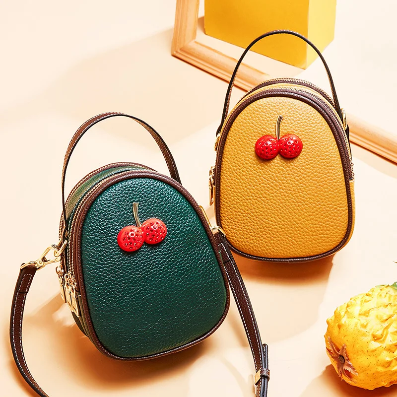 Lovely Cherry Shoulder Bag Teenage Fashion Handbag Wild Child Girl Purse Student Luxury Made Genuine Leather Women's Oblique
Lovely Cherry Shoulder Bag Teenage Fashion Handbag Wild Child Girl Purse Student Luxury Made Genuine Leather Women's Oblique
