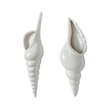 2 Pcs Modern White Ceramic Sea Shell Conch Flower Vase Wall Hanging Home Decor Living Room Background Wall Decorated Vase, Style
2 Pcs Modern White Ceramic Sea Shell Conch Flower Vase Wall Hanging Home Decor Living Room Background Wall Decorated Vase, Style