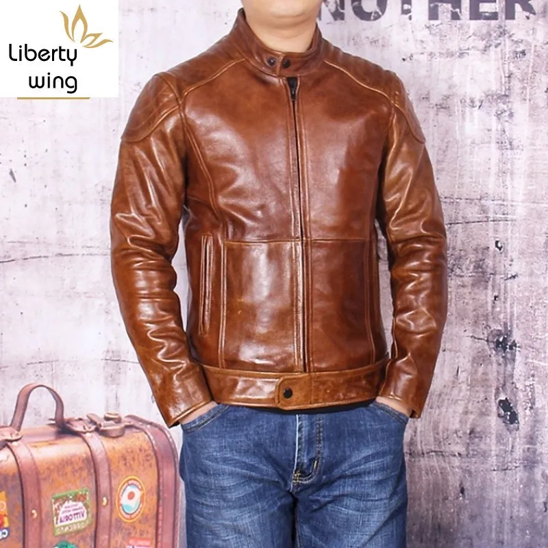 Brown Men Luxury Genuine Cow Jackets Vintage Fashion Motorcycle Biker Slim Stand Collar Cowskin Real Leather Short Coats
Brown Men Luxury Genuine Cow Jackets Vintage Fashion Motorcycle Biker Slim Stand Collar Cowskin Real Leather Short Coats