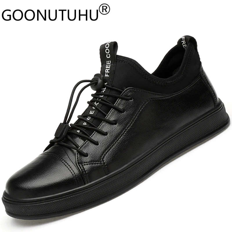 Fashion men's shoes casual genuine leather flats sneakers male classic white or black shoe man waterproof platform shoes for men
Fashion men's shoes casual genuine leather flats sneakers male classic white or black shoe man waterproof platform shoes for men