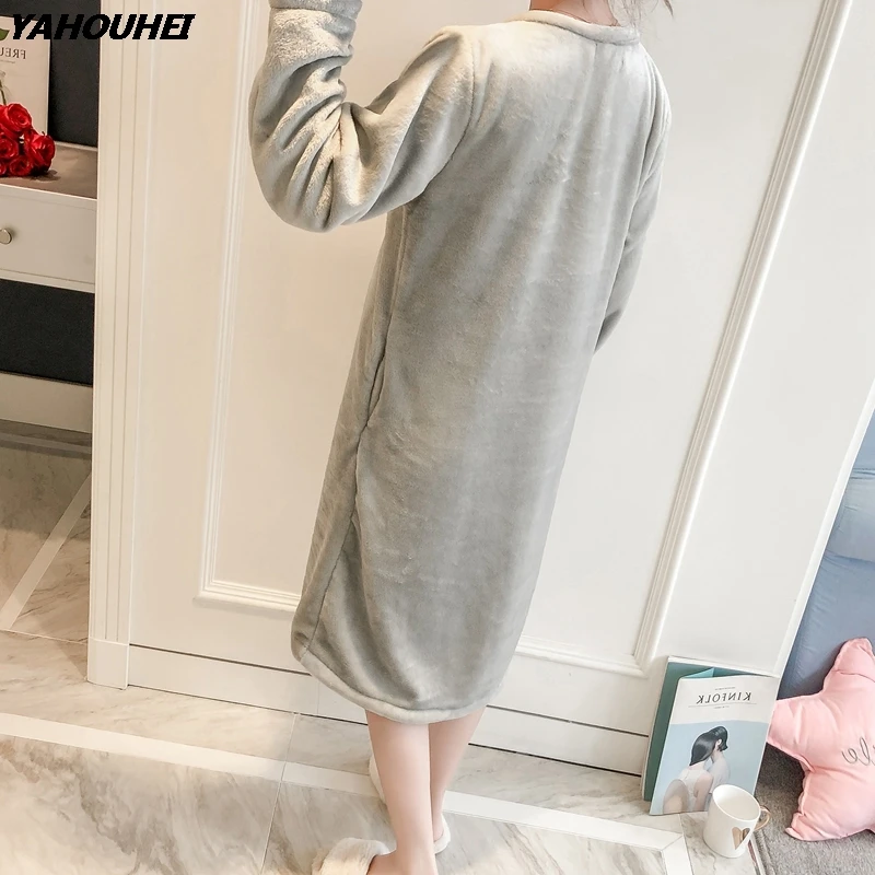 Thick Warm Flannel Nightgowns Women Winter Long Sleeve Coral Velvet Night Dress Girls Cute Cartoon Totoro Sleepwear Nightdress
Thick Warm Flannel Nightgowns Women Winter Long Sleeve Coral Velvet Night Dress Girls Cute Cartoon Totoro Sleepwear Nightdress