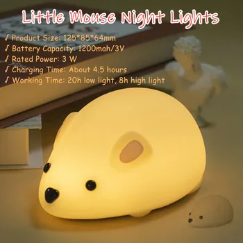 Little Mouse Silicone Pat Night Light Led Child Light Atmosphere Night Lights Lamp Bedroom Usb Charging Timing Bedside Lamp 
Little Mouse Silicone Pat Night Light Led Child Light Atmosphere Night Lights Lamp Bedroom Usb Charging Timing Bedside Lamp