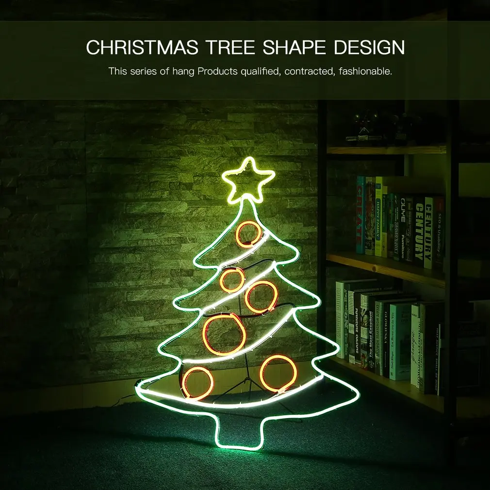 neon sign light christmas tree shape design room