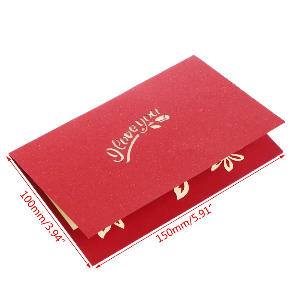 heart 3d greeting card pop up paper cut postcard