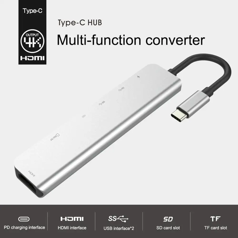 Portable USB 3.0 High Speed Ports Type-C Hub Usb-C to 4K 30HZ HD Laptop PD Charging SD &TF Card Reader for MacBook Pro
Portable USB 3.0 High Speed Ports Type-C Hub Usb-C to 4K 30HZ HD Laptop PD Charging SD &TF Card Reader for MacBook Pro