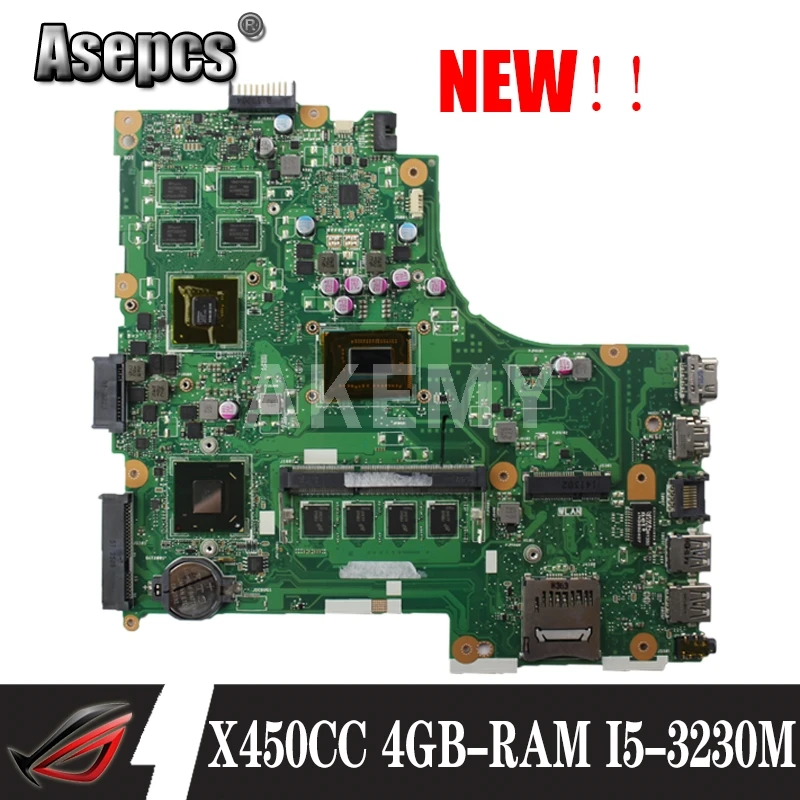 Akmey X450CC материнская плата для ноутбука For Asus X450C X450 тест оригинальная 4GB-RAM I5-3230M 2 6 GHz