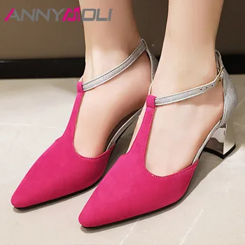 ANNYMOLI Woman T-strap High Heels Leopard Block Heel Shoes Bling Pointed Toe Pumps Buckle Strap Footwear Female Gold Red Size 46
ANNYMOLI Woman T-strap High Heels Leopard Block Heel Shoes Bling Pointed Toe Pumps Buckle Strap Footwear Female Gold Red Size 46