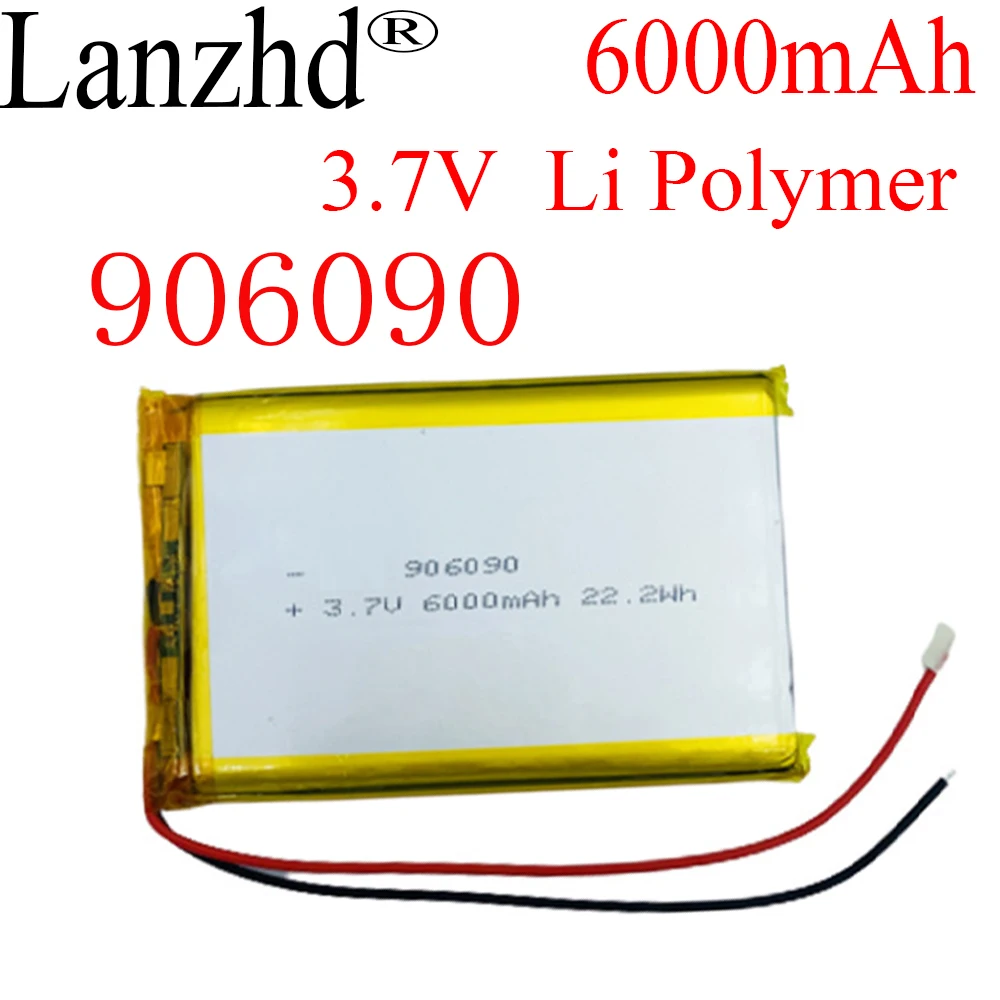 1-10PCS 3.7V Lithium Polymer Battery 906090 6000mAh 90*60*9mm Soft package battery For Power Bank Bluetooth Speakers Tablet DVD
1-10PCS 3.7V Lithium Polymer Battery 906090 6000mAh 90*60*9mm Soft package battery For Power Bank Bluetooth Speakers Tablet DVD
