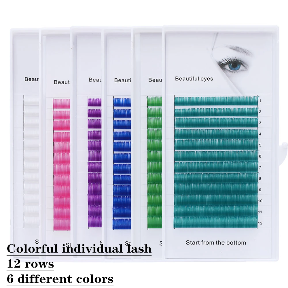 12 Rows Mix Color Individual Eyelash Extension 6 Colors Artificial Mink Faux Eyelashes Natural Soft Colorful False Lashes
12 Rows Mix Color Individual Eyelash Extension 6 Colors Artificial Mink Faux Eyelashes Natural Soft Colorful False Lashes