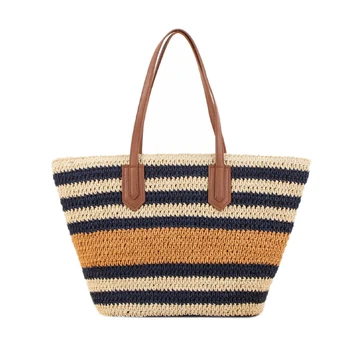 Striped Women Summer Straw Bags Casual Woven Beach Bags for Lady Bohemian Style Tote Bags Large Female Shoulder Bags
Striped Women Summer Straw Bags Casual Woven Beach Bags for Lady Bohemian Style Tote Bags Large Female Shoulder Bags