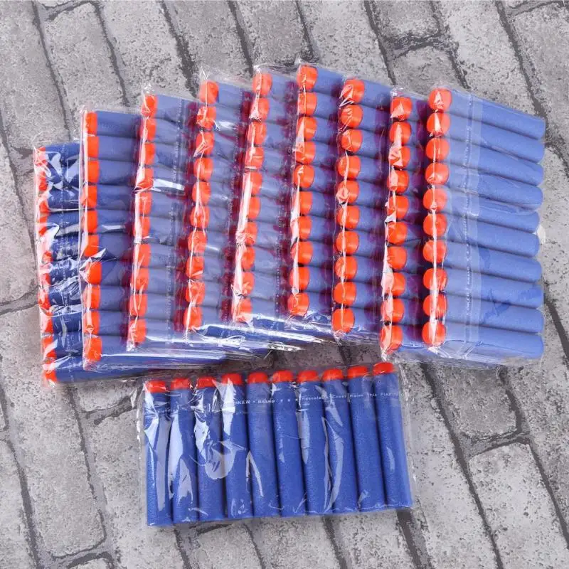 

100pcs For Nerf Bullets Soft Hollow Hole Head 7.2cm Refill Darts Toy Bullet for Nerf Toy Gun Accessories Xmas Kid Children Gifts