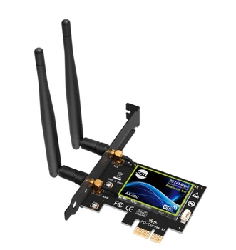 Dual Band PCI Express WiFi Card Gigabit for Intel AX200 2.4G/5Ghz 802.11Ac/Ax 5.0 Bluetooth Adapter Only Support Window10
Dual Band PCI Express WiFi Card Gigabit for Intel AX200 2.4G/5Ghz 802.11Ac/Ax 5.0 Bluetooth Adapter Only Support Window10