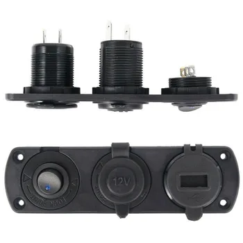 Hot Car Marine Boat Switch Panel 5V 3.1A Dual USB Charger Cigarette Lighter 12V LED Voltmeter ON-Off Toggle Switch Panel Socket
Hot Car Marine Boat Switch Panel 5V 3.1A Dual USB Charger Cigarette Lighter 12V LED Voltmeter ON-Off Toggle Switch Panel Socket