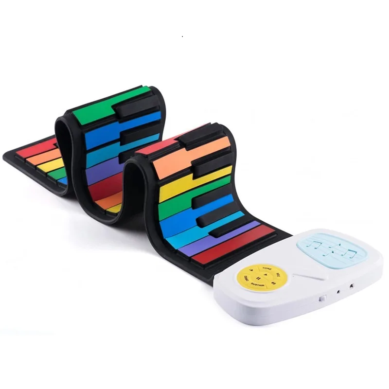 New Style 49 Key Color Rainbow Hand Roll Piano Electronic Keyboard Children Toy Electronic Organ CHILDREN'S Musical Instrument A
New Style 49 Key Color Rainbow Hand Roll Piano Electronic Keyboard Children Toy Electronic Organ CHILDREN'S Musical Instrument A