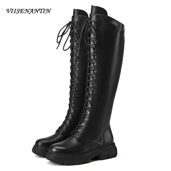 Thick-soled Over The Knee Long Tube New Winter Women's Real Leather Flat Platform Side Zipper Fashion British Motorcycle Boots
Thick-soled Over The Knee Long Tube New Winter Women's Real Leather Flat Platform Side Zipper Fashion British Motorcycle Boots