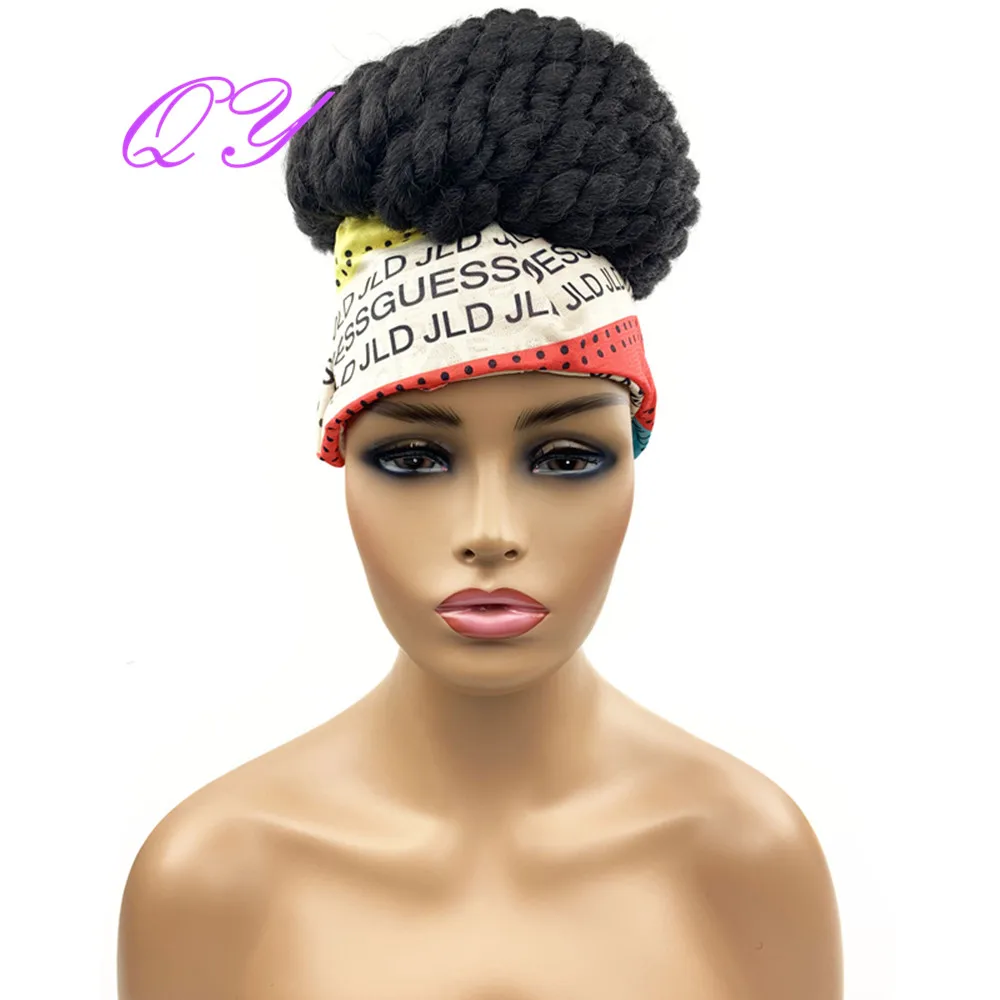 

QY Hair 2X Twist HeadBand Braids Wigs for Women Black Ponytail Crochet Braid Hair New Style Fashion