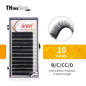 THINKSHOW 10Trays/Lot Individual Eyelashes 100% Handmade Eyelash Extension Silk Mink Lashes Soft Material Natural black Makeup
THINKSHOW 10Trays/Lot Individual Eyelashes 100% Handmade Eyelash Extension Silk Mink Lashes Soft Material Natural black Makeup