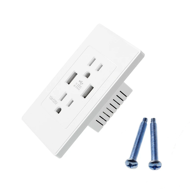High Speed Wall Socket US Plug Dual USB Port Charger Outlet Resistant AC Plate Panel
High Speed Wall Socket US Plug Dual USB Port Charger Outlet Resistant AC Plate Panel
