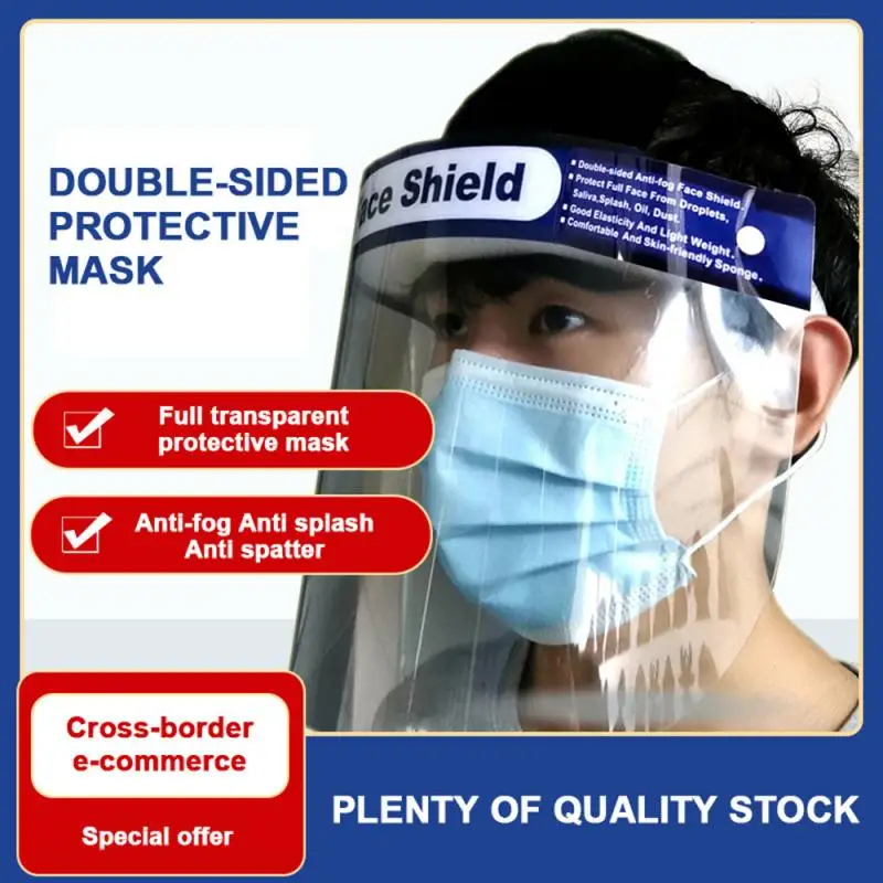 

Protective Clear Full Face Masks Anti-Droplets Anti-Fog Dust-Proof Face Shield Cover Transparent Face Eyes Protector Safety Mask