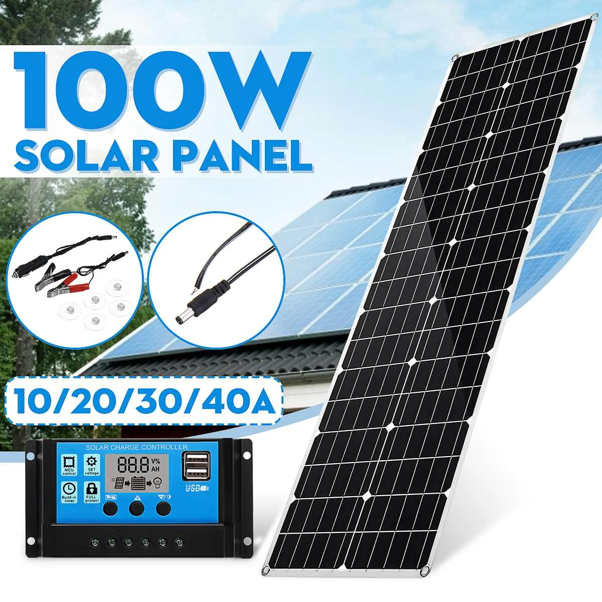 KINCO 100W Solar Panel 18V Dual USB Power Bank Board with Car Charger 10/20/30/40A Solar Panel Regulator Controller for Outdoor
KINCO 100W Solar Panel 18V Dual USB Power Bank Board with Car Charger 10/20/30/40A Solar Panel Regulator Controller for Outdoor
