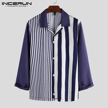 INCERUN New Stylish Men Striped Patchwork Shirt Long Sleeve High Street Casual Fashion Loose Lapel Blouse Chic Mens Shirts 2020
INCERUN New Stylish Men Striped Patchwork Shirt Long Sleeve High Street Casual Fashion Loose Lapel Blouse Chic Mens Shirts 2020