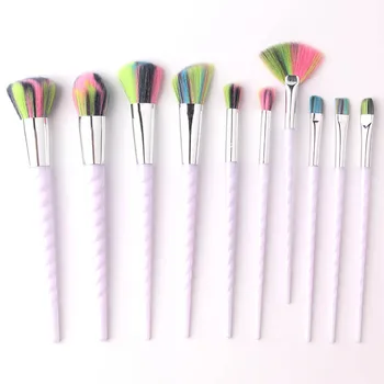 Spiral Grain Handle Cosmetic Brush Package (10 Pieces) Unicorn Seven Color Shaped Makeup Brush Suit 
Spiral Grain Handle Cosmetic Brush Package (10 Pieces) Unicorn Seven Color Shaped Makeup Brush Suit