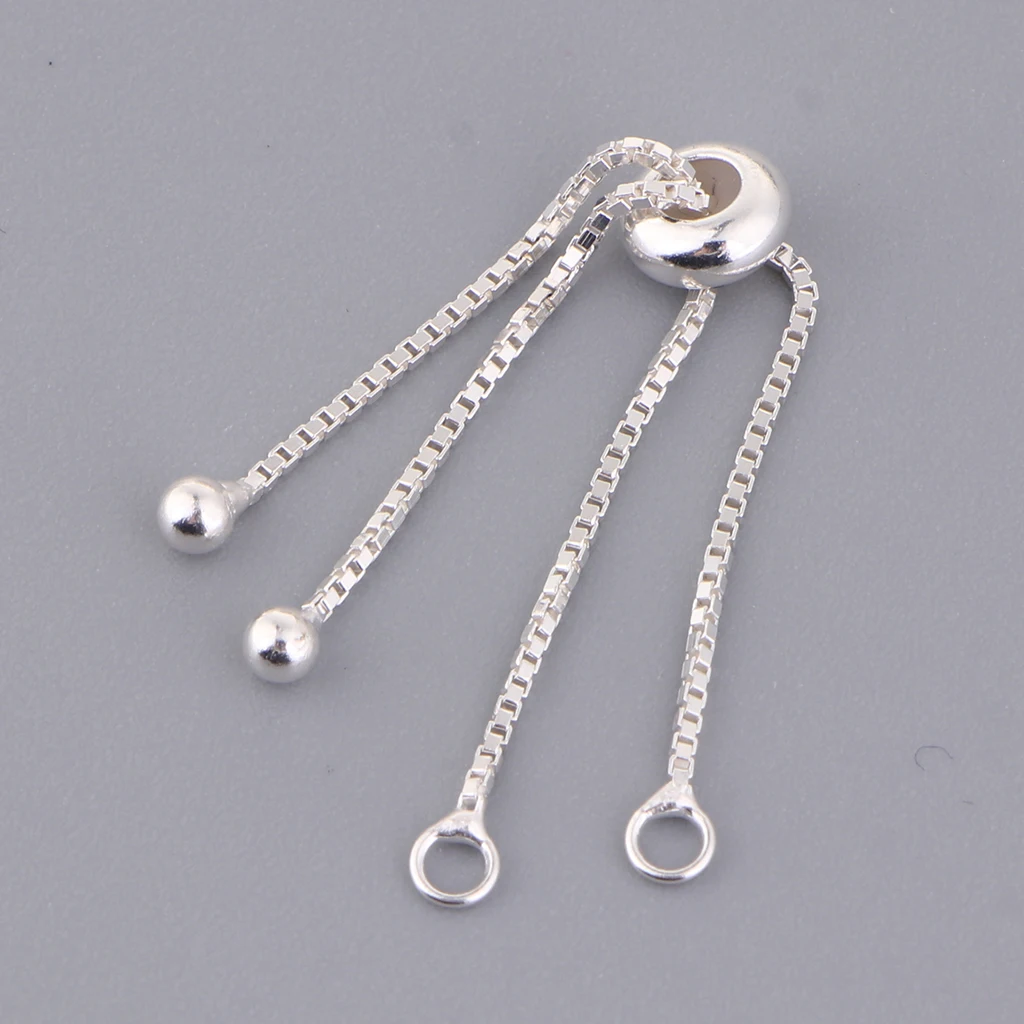 Prettyia S925 Silver Adjustable Slide Extender Chain For Bracelet 1.97inch Prettyia S925 Silver Adjustable Slide Extender Chain For Bracelet 1.97inch