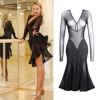 Latin Dance Dress Adult Sexy Long Sleeve Fish Bone Skirts Competition Dresses Samba Dancing Costumes Performance Clothes
Latin Dance Dress Adult Sexy Long Sleeve Fish Bone Skirts Competition Dresses Samba Dancing Costumes Performance Clothes